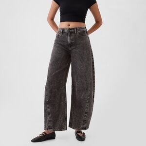 Cello Barrel Cut Denim Jeans In Dark Acid Wash Soft Black In Junior's Size 3